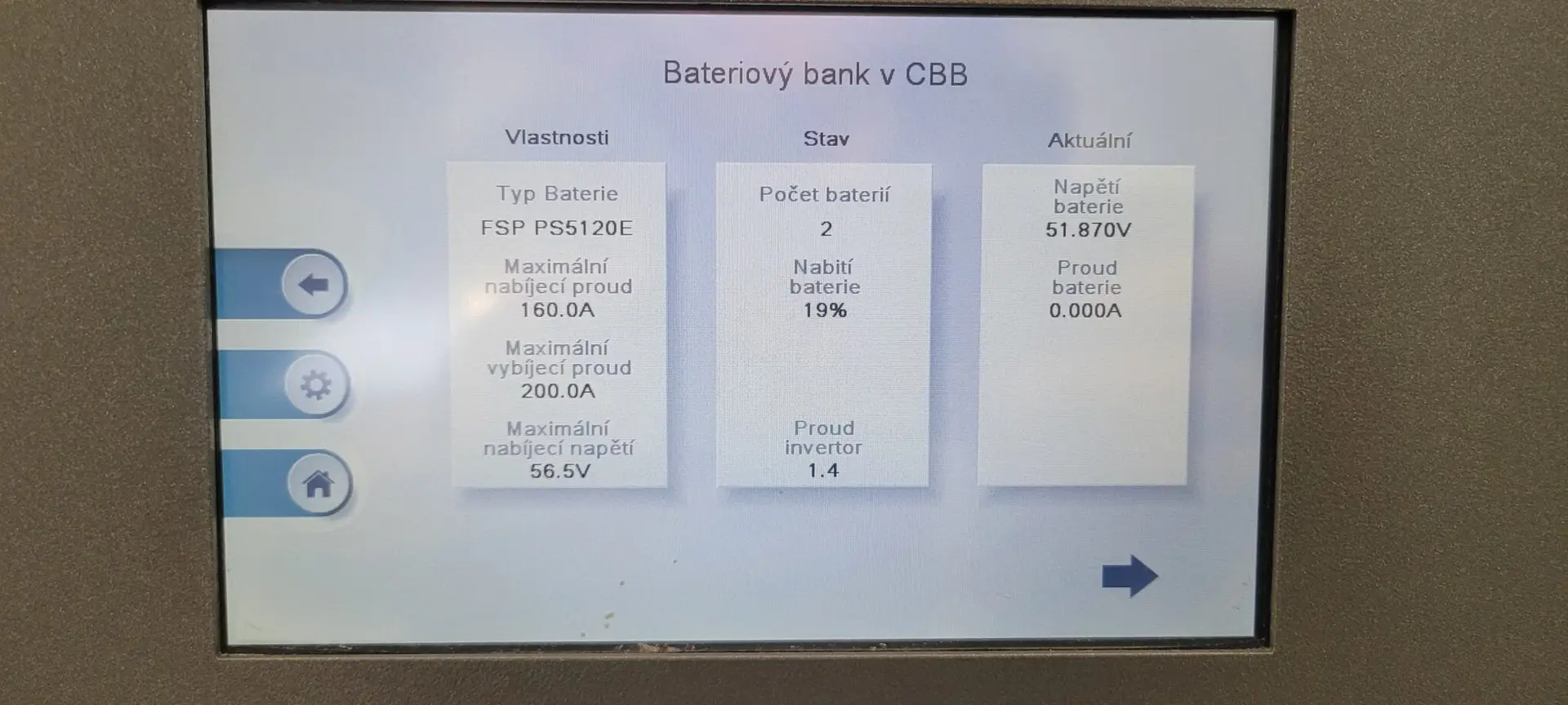 Servisní nastavení a revize jednotky ČEZ Battery Box po úpravě počtu panelů a jejich přesunu v Pardubicích.